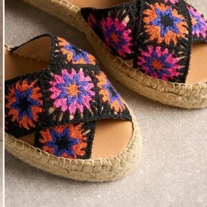 Jutelia Good Fortune Espadrilles Black Multi NWT